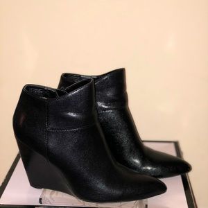 Black Wedge Booties
